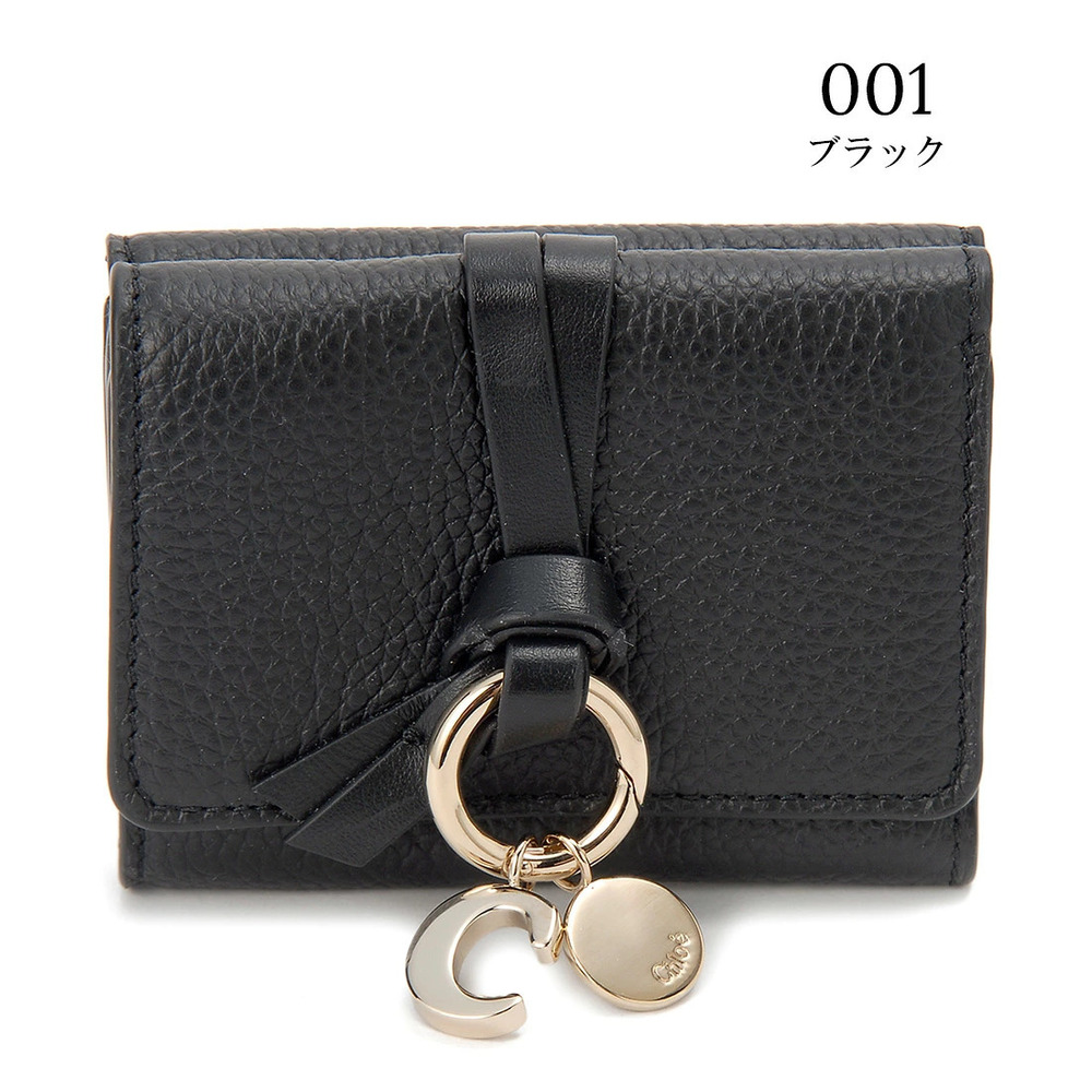 Chloe trifold wallet gray ALPHABET black spot inside - Picture 2 of 4